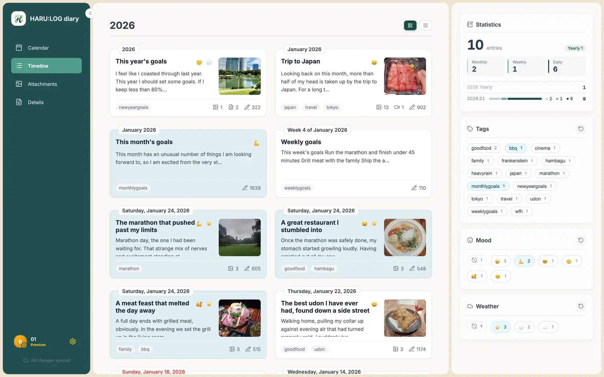 Screenshot · Timeline feed showing your story at a glance